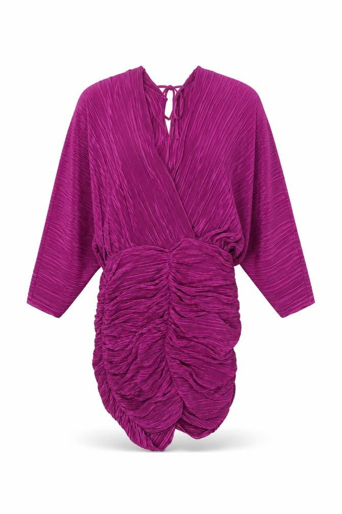 Zara Womens Purple Polyester Mini Size S V-Neck Tie