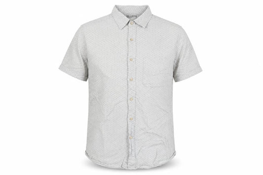 Uniqlo Mens Grey Geometric Cotton Button-Up Size S Collared Button