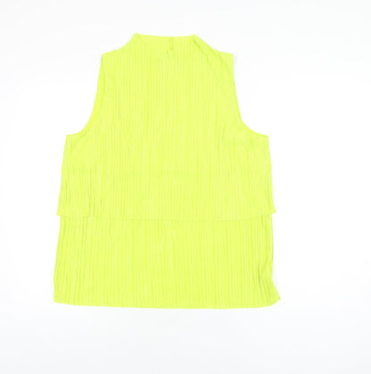 Next Womens Yellow Polyester Basic T-Shirt Size 14 Round Neck