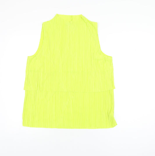 NEXT Womens Yellow Polyester Basic T-Shirt Size 14 Round Neck