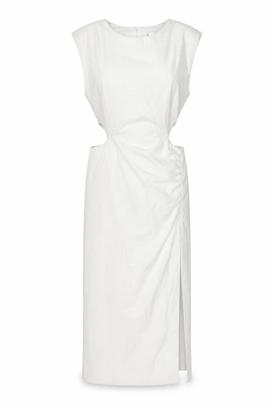 Zara Womens White Polyester Bodycon Size S Round Neck Zip
