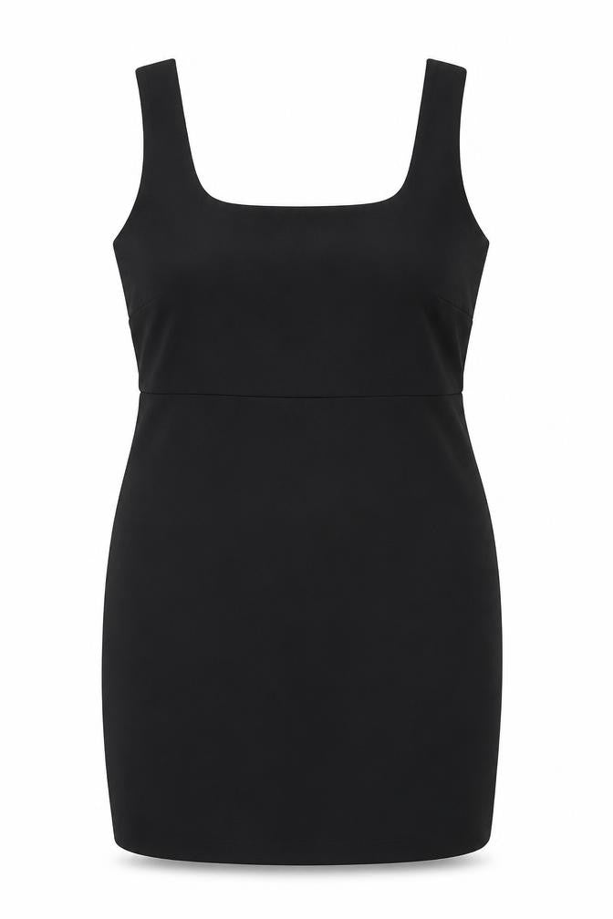 H&M Womens Black Polyester Mini Size XL Square Neck Pullover