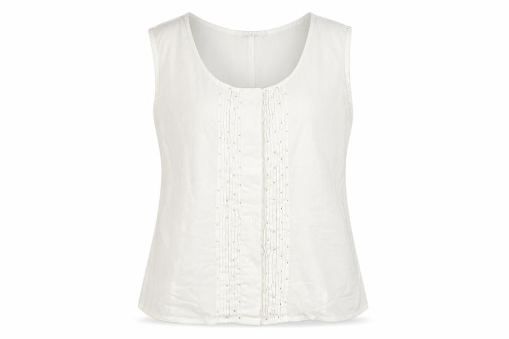Minuet Womens White Ramie Basic Button-Up Size 12 Scoop Neck