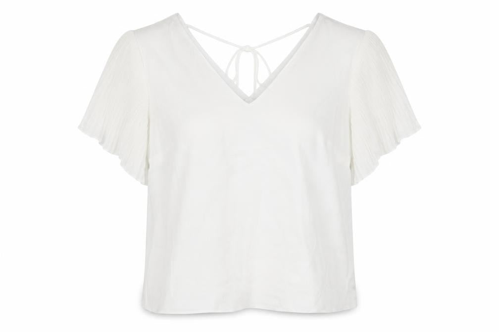 New Look Womens White Polyester Basic Blouse Size 12 V-Neck