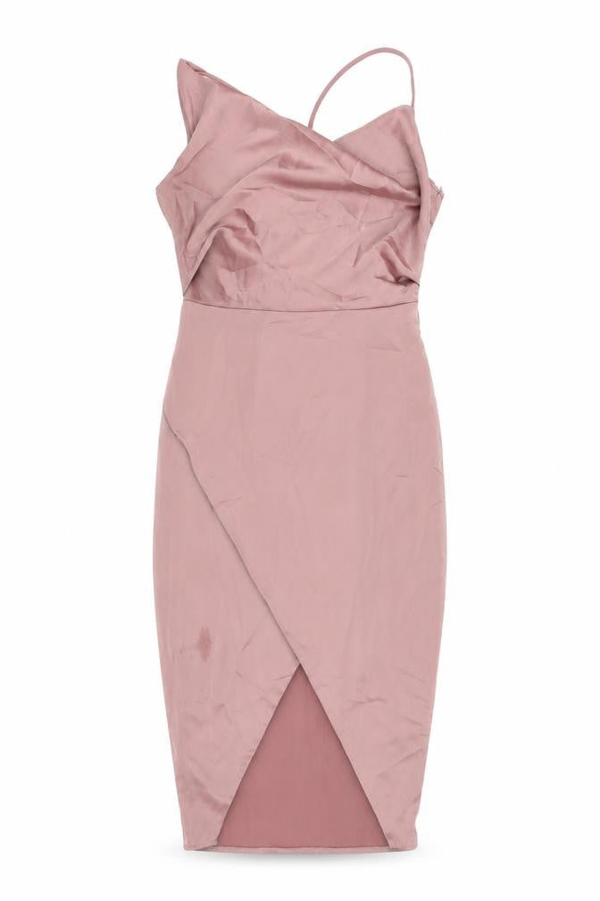 Missguided Womens Pink Polyester Bodycon Size 10 Cowl Neck Zip
