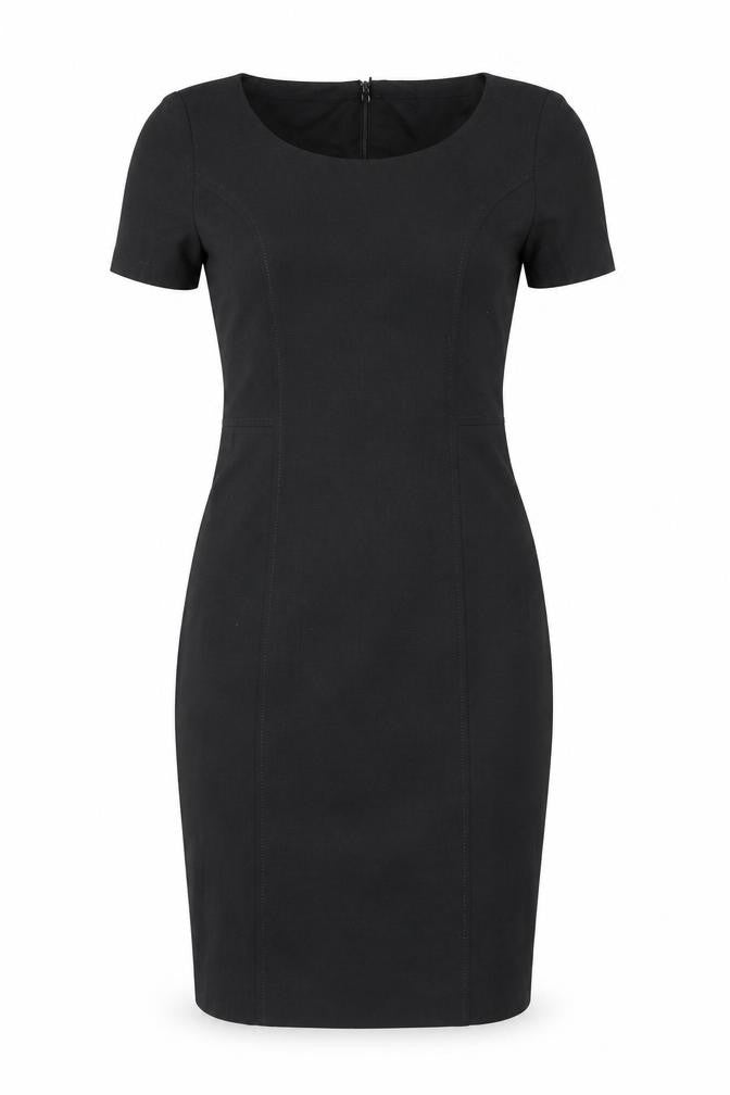 Brook Taverner Womens Black Polyester Bodycon Size 8 Scoop Neck Zip