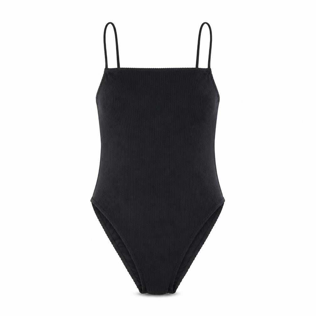 Topshop Womens Black Nylon Bodysuit One-Piece Size 10 Pullover