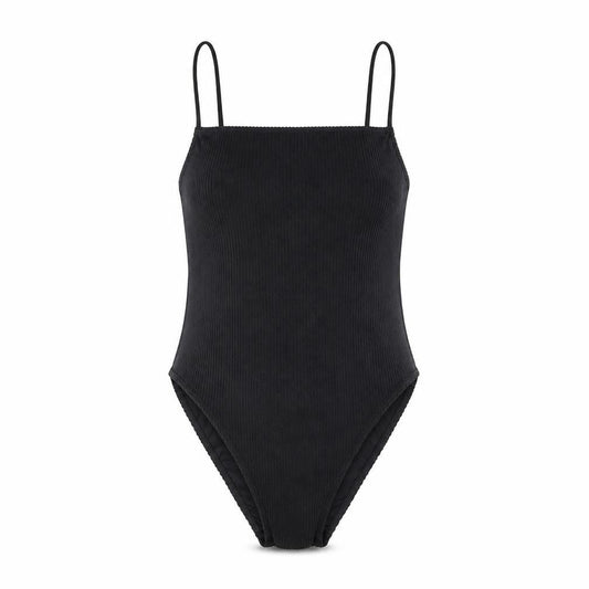Topshop Womens Black Nylon Bodysuit One-Piece Size 10 Pullover