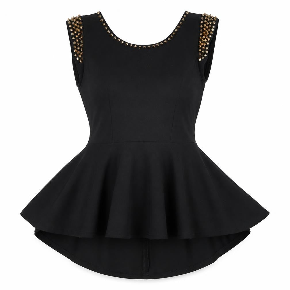 Point Womens Black Polyester Basic T-Shirt Size 10 Round Neck