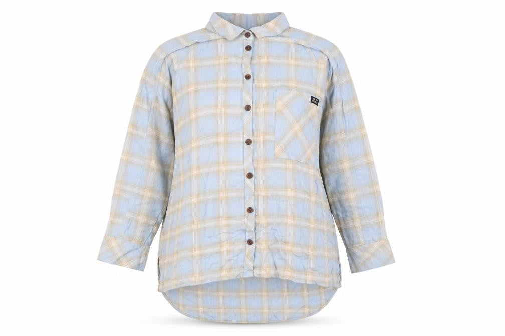 Urban Outfitters Womens Blue Plaid Viscose Basic Button-Up Size M Collared