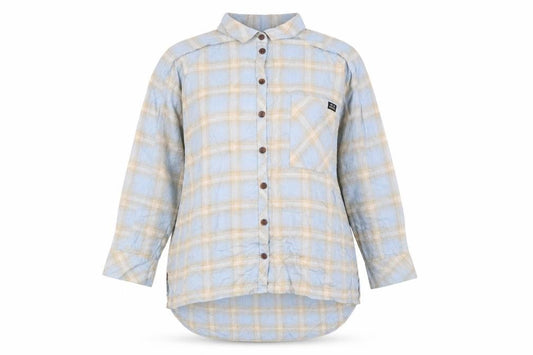Urban Outfitters Womens Blue Plaid Viscose Basic Button-Up Size M Collared