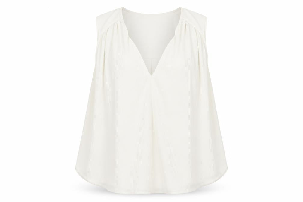 H&M Womens Ivory Polyester Basic Blouse Size S V-Neck