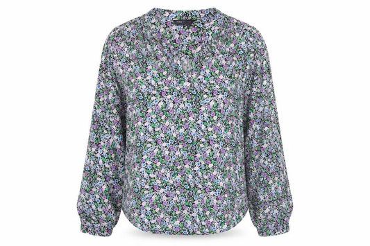 Marks and Spencer Womens Multicoloured Floral Viscose Basic Blouse Size 8 V-Neck