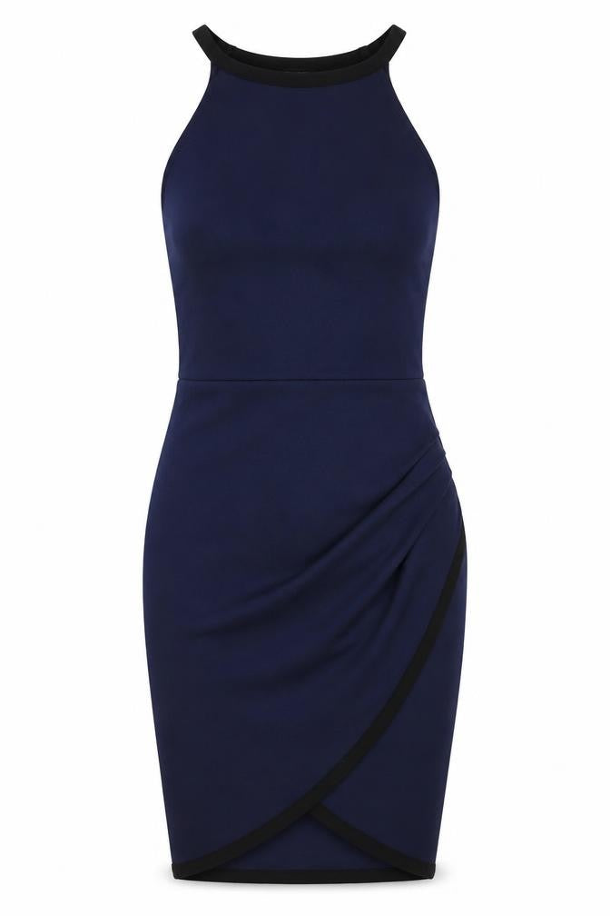 River Island Womens Blue Polyester Bodycon Size 8 Round Neck Pullover