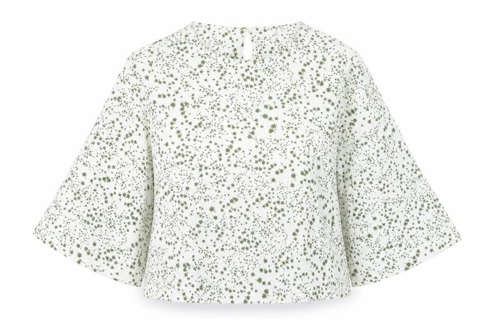 Marks & Spencer Womens White Geometric Polyester Basic Blouse Size 12 Round Neck