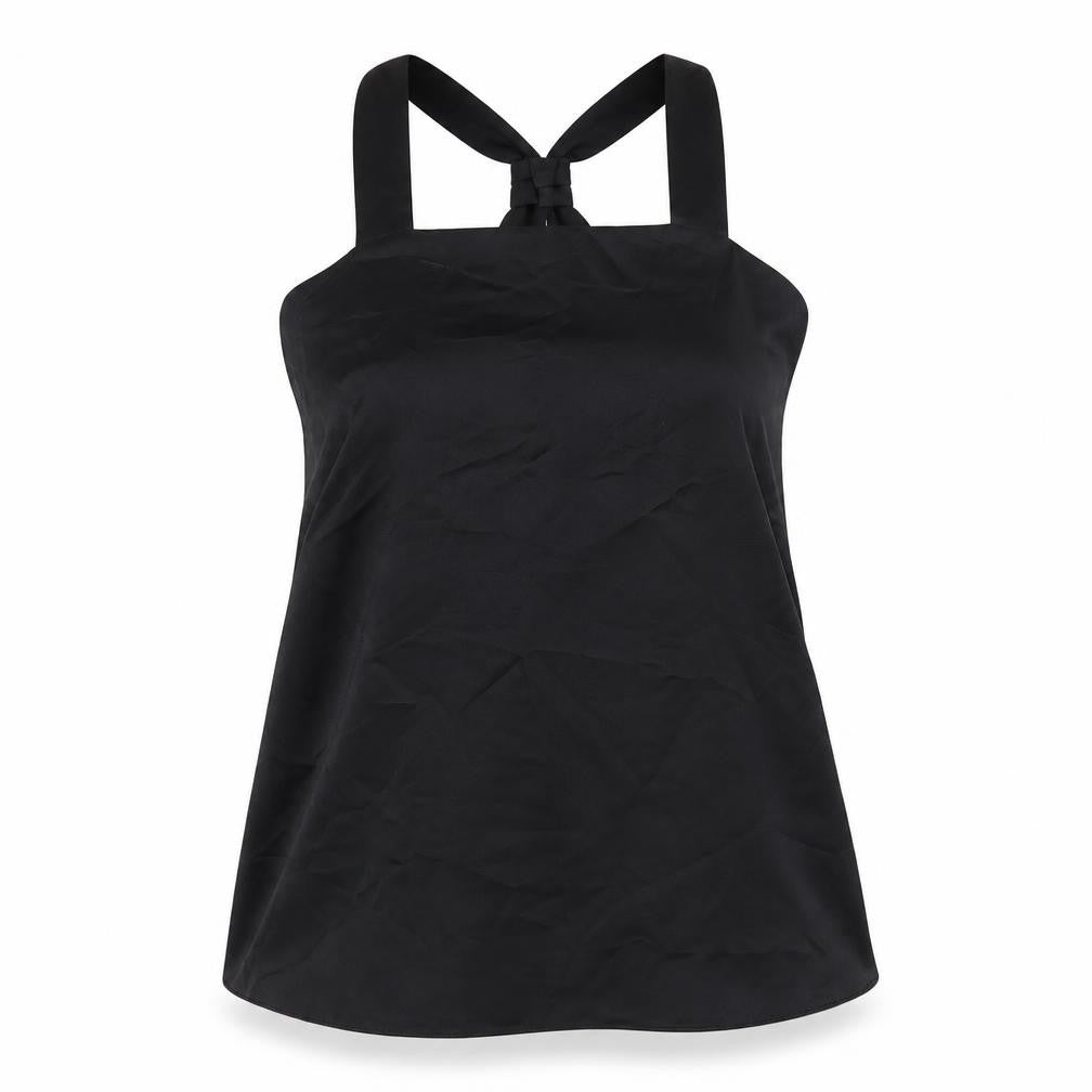 River Island Womens Black Polyester Basic T-Shirt Size 10 Square Neck