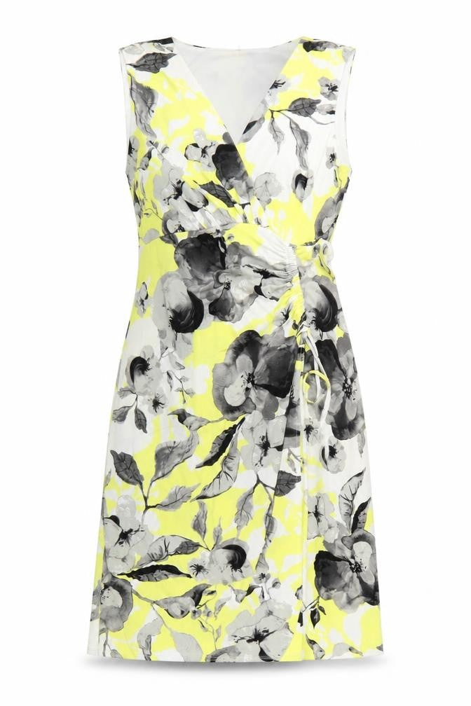M&Co Womens Multicoloured Floral Polyester A-Line Size 12 V-Neck Pullover