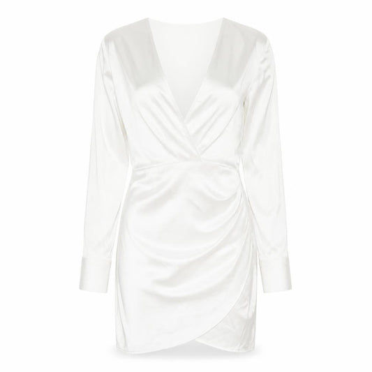 Zara Womens White Polyester Bodycon Size XS V-Neck Zip