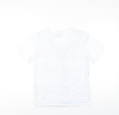 Paramour Womens White Polyester Basic T-Shirt Size M V-Neck - Studded Neckline