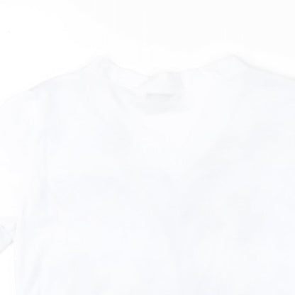 Paramour Womens White Polyester Basic T-Shirt Size M V-Neck - Studded Neckline