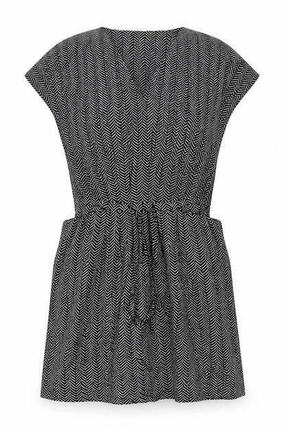 Next Womens Black Chevron Viscose A-Line Size 12 V-Neck Pullover