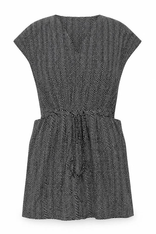 Next Womens Black Chevron Viscose A-Line Size 12 V-Neck Pullover