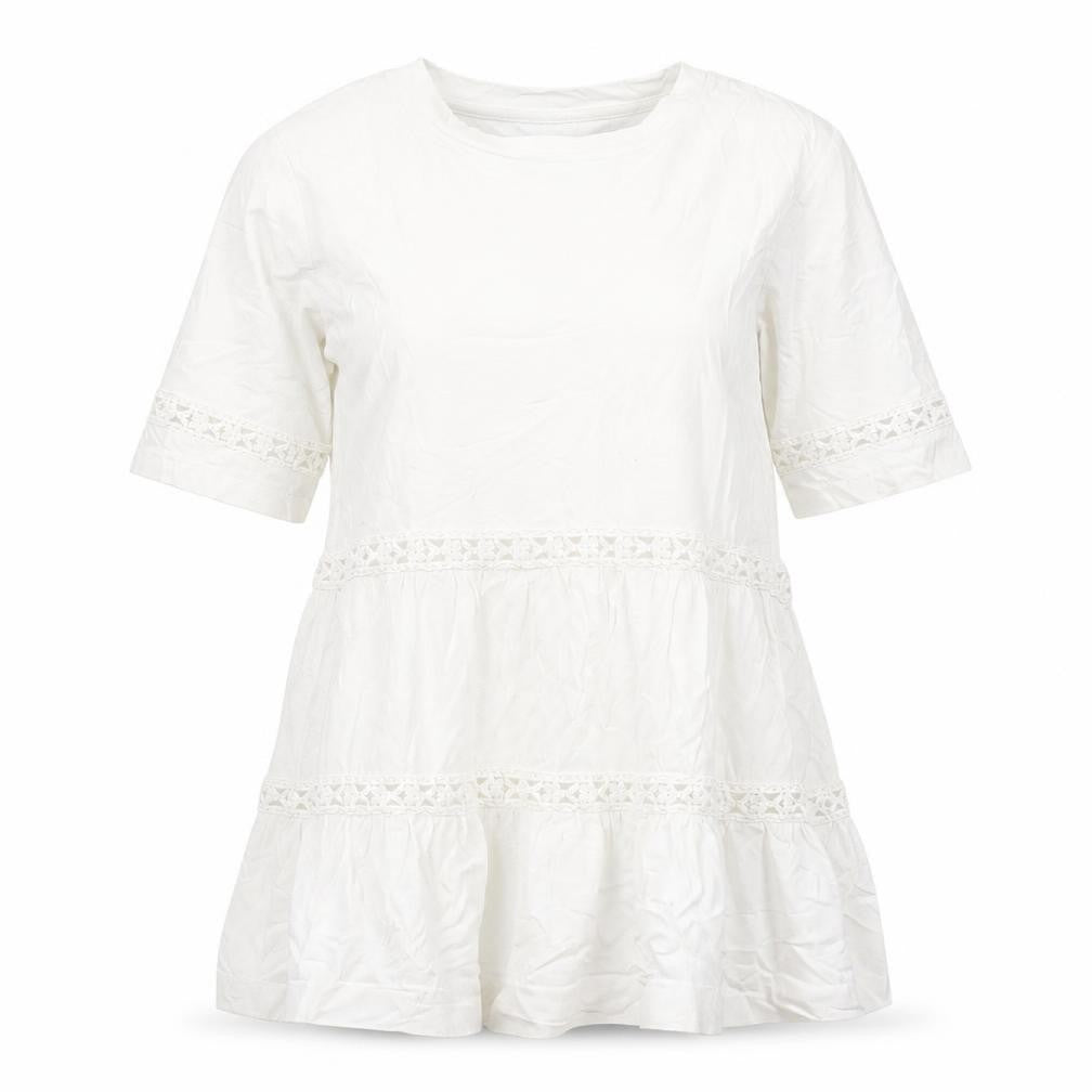 ASOS Womens White Cotton Basic T-Shirt Size 8 Round Neck