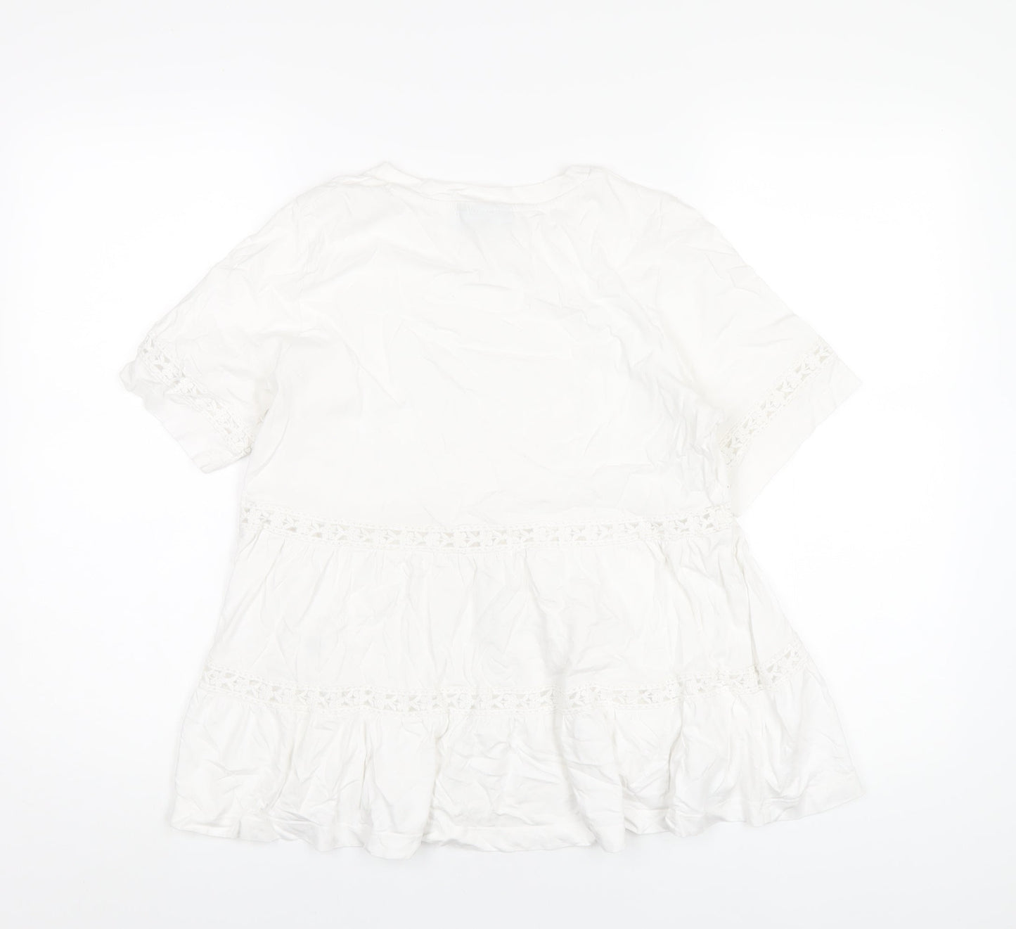 ASOS Womens White Cotton Basic T-Shirt Size 8 Round Neck
