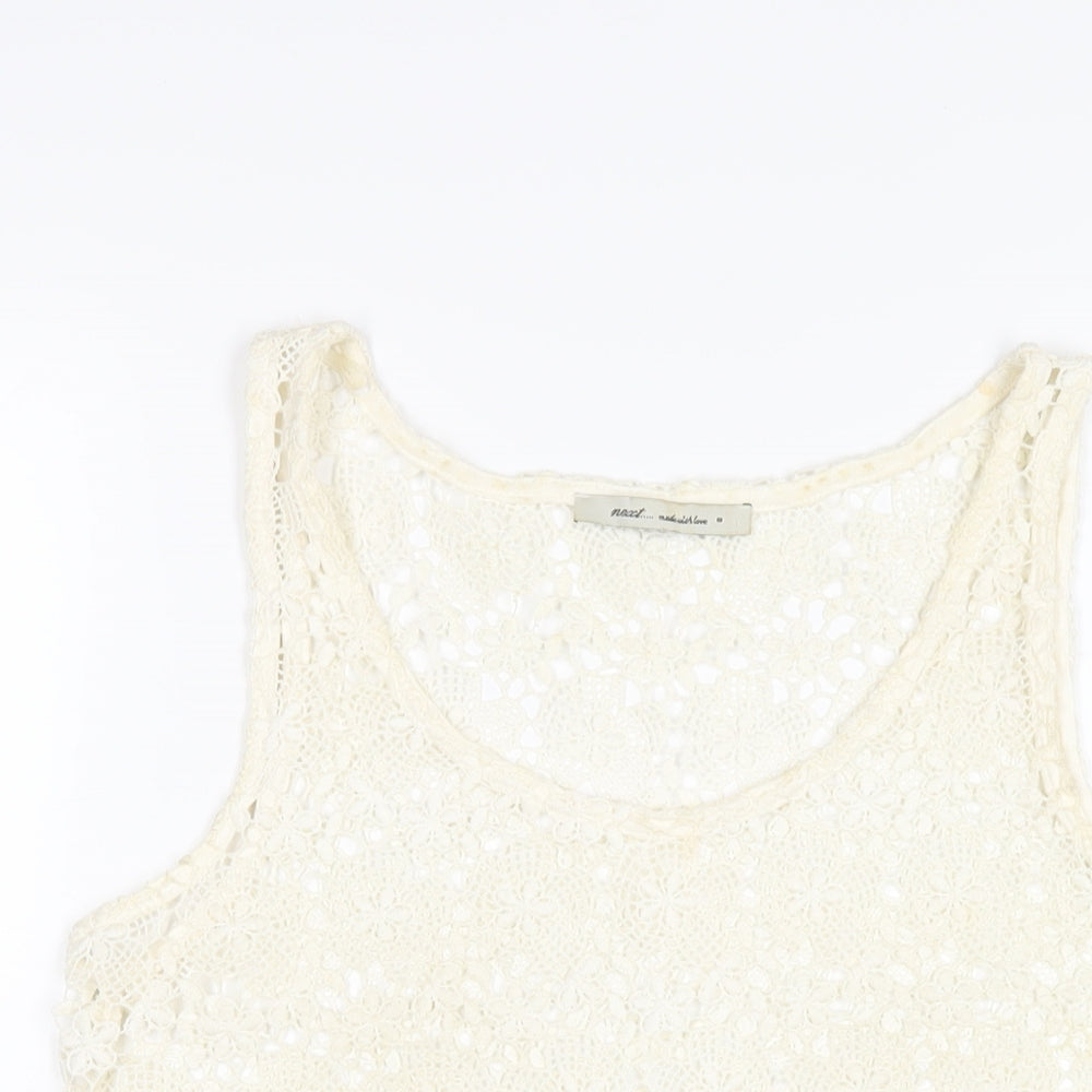NEXT Womens Ivory Polyester Basic Tank Size 8 Scoop Neck