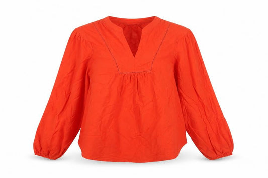 Marks and Spencer Womens Red Polka Dot Cotton Basic Blouse Size 8 V-Neck