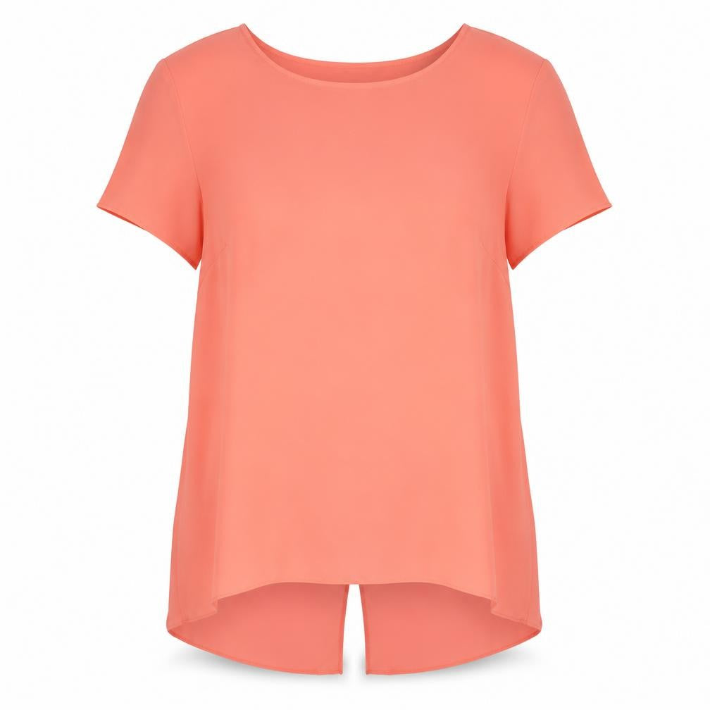 New Look Womens Pink Polyester Basic Blouse Size 18 Round Neck - Vented Back