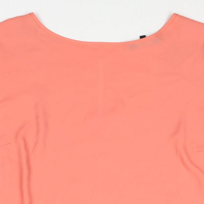 New Look Womens Pink Polyester Basic Blouse Size 18 Round Neck - Vented Back