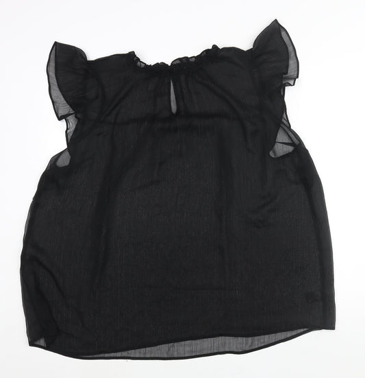 Torrid Womens Black Polyester Basic Blouse Size 18 Round Neck - Semi Sheer Size 18-20