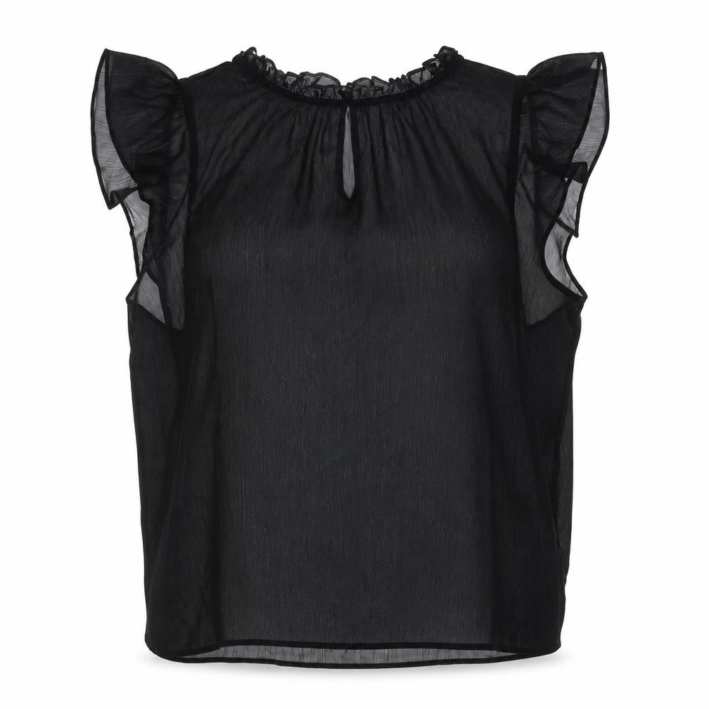 Torrid Womens Black Polyester Basic Blouse Size 18 Round Neck - Semi Sheer Size 18-20