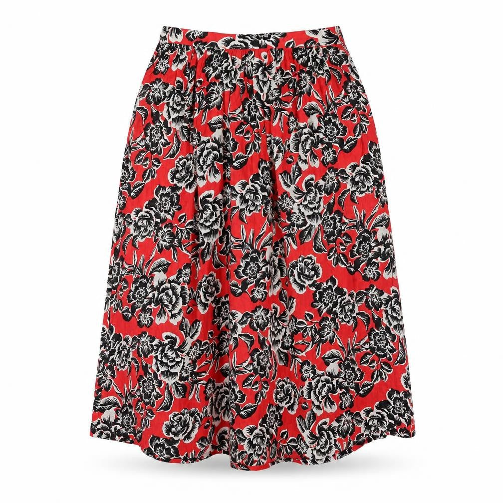 New Look Womens Pink Floral Viscose A-Line Skirt Size 6 Zip