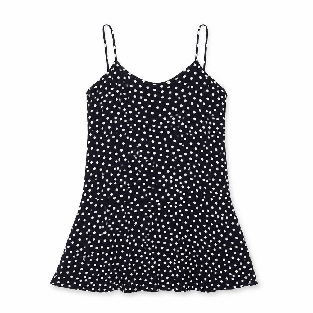 Mango Womens Blue Polka Dot Viscose Mini Size S Scoop Neck Pullover