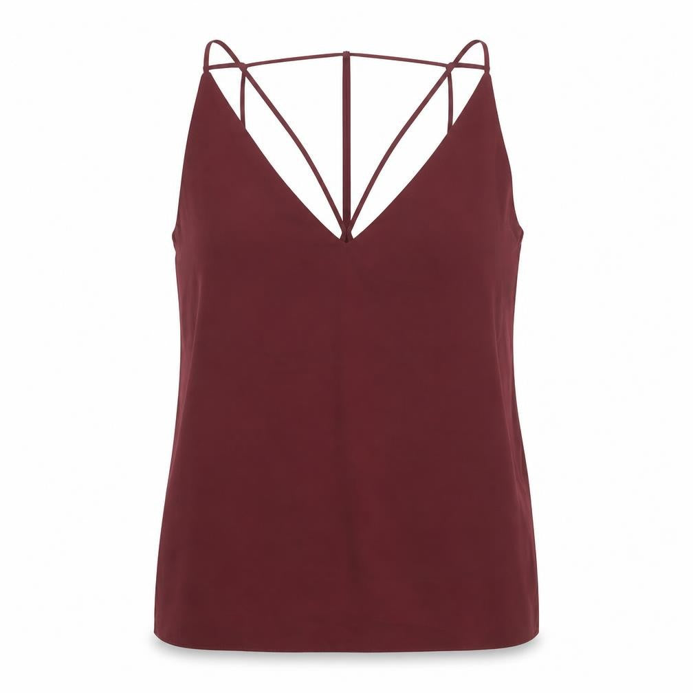 Toshop Womens Red Polyester Camisole Blouse Size 8 V-Neck - Strap Detail