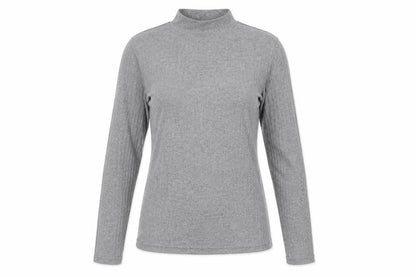 River Island Womens Grey Viscose Basic Blouse Size 10 Mock Neck - Ribbed