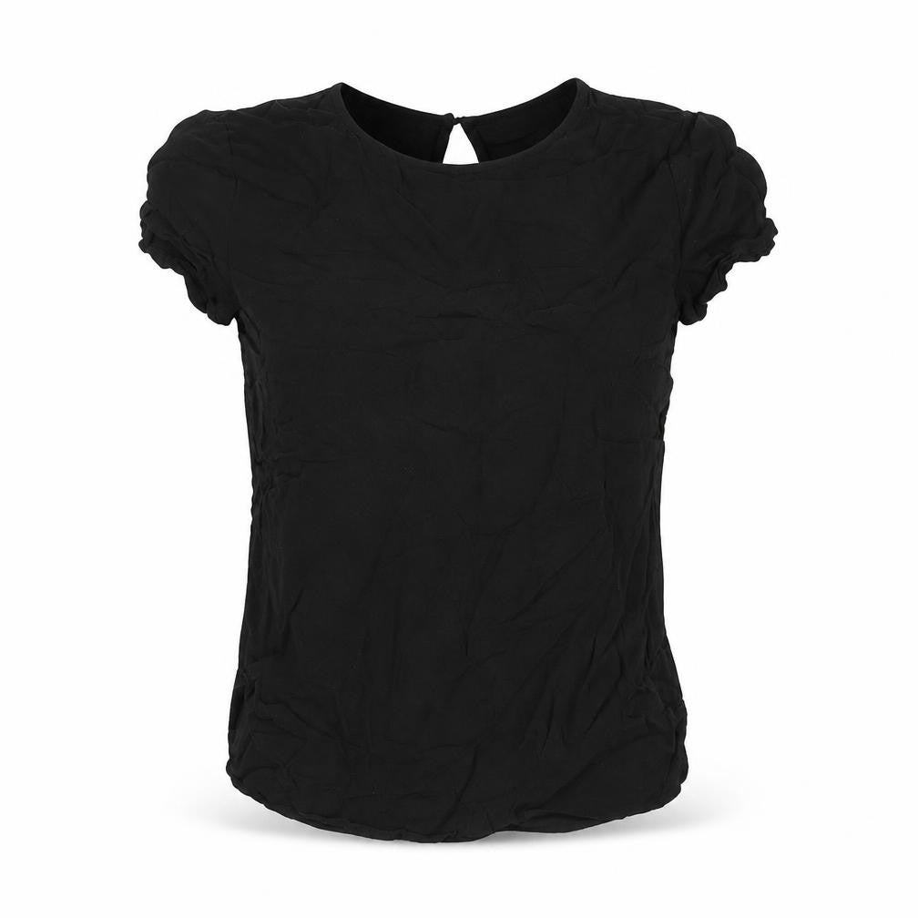 H&M Womens Black Viscose Basic Blouse Size 8 Round Neck