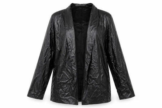 PRETTYLITTLETHING Womens Black Jacket Size 12 - Leather Look