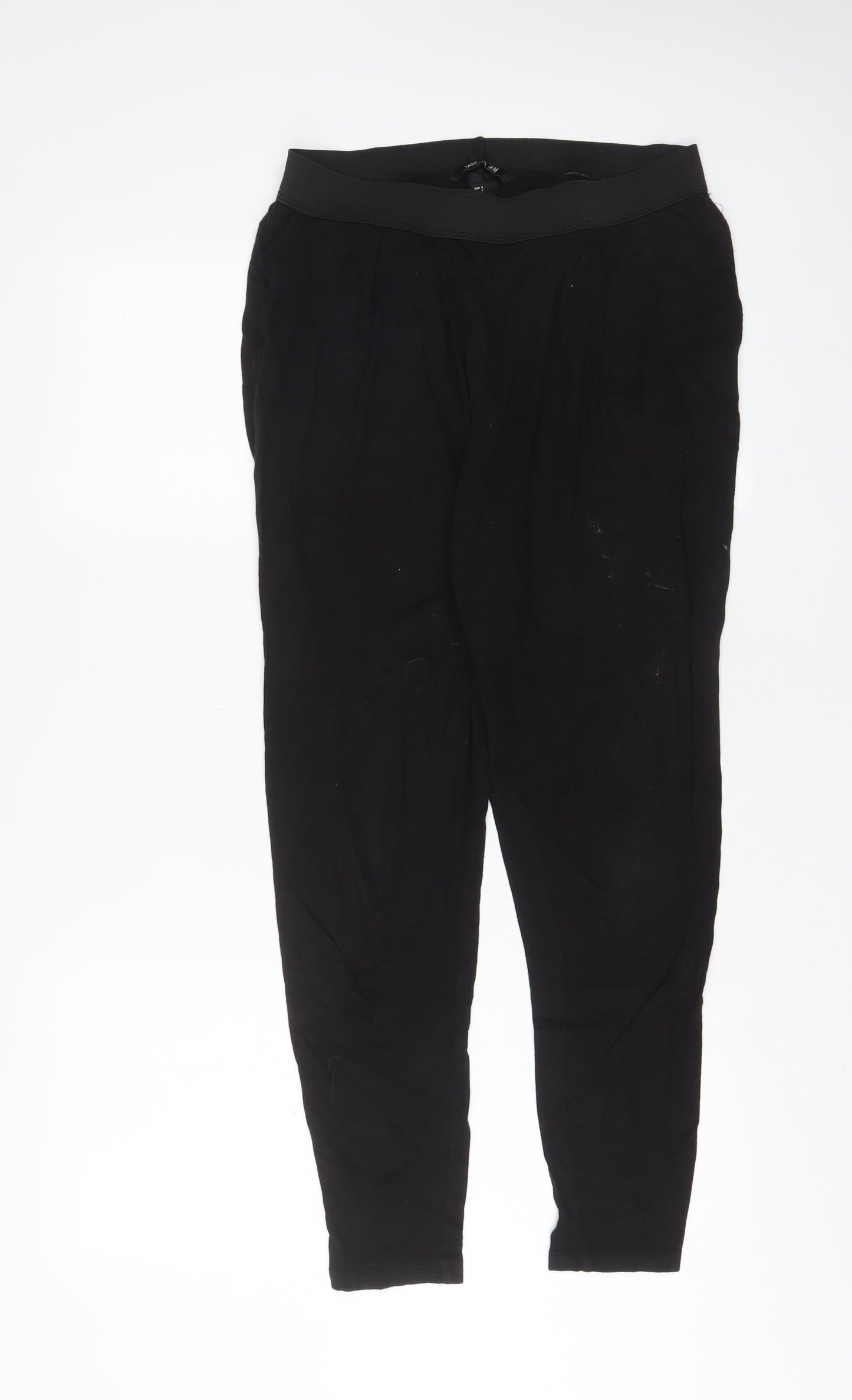 H&M Womens Black Viscose Trousers Size S L28 in Regular