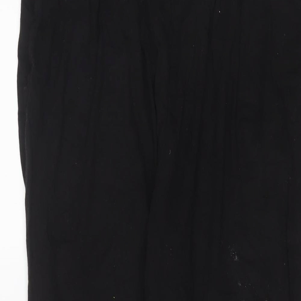 H&M Womens Black Viscose Trousers Size S L28 in Regular