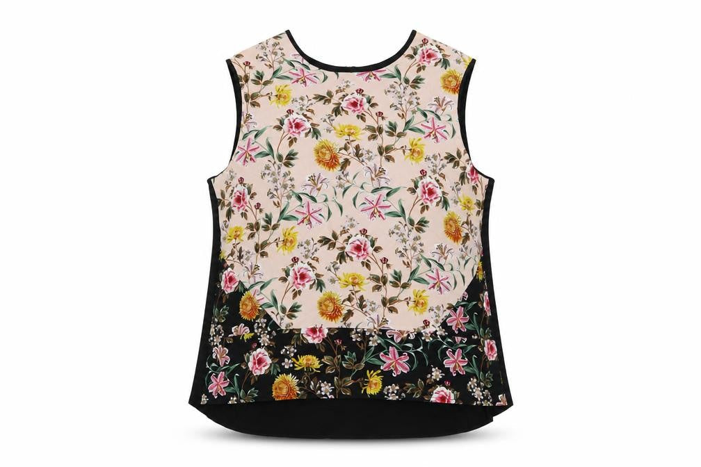 Oasis Womens Multicoloured Floral Polyester Basic Tank Size M Boat Neck