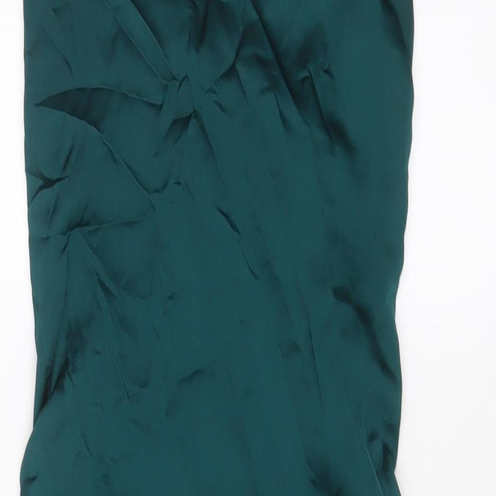 Rebelious Womens Green Polyester A-Line Size 8 Cowl Neck Pullover