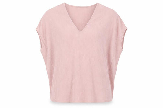 French Connection Womens Pink Polyester Basic T-Shirt Size M V-Neck