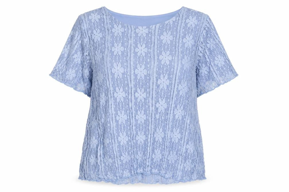 Michael Gold Womens Blue Polyester Basic T-Shirt Size 2XL Crew Neck