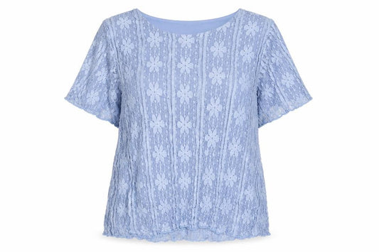 Michael Gold Womens Blue Polyester Basic T-Shirt Size 2XL Crew Neck