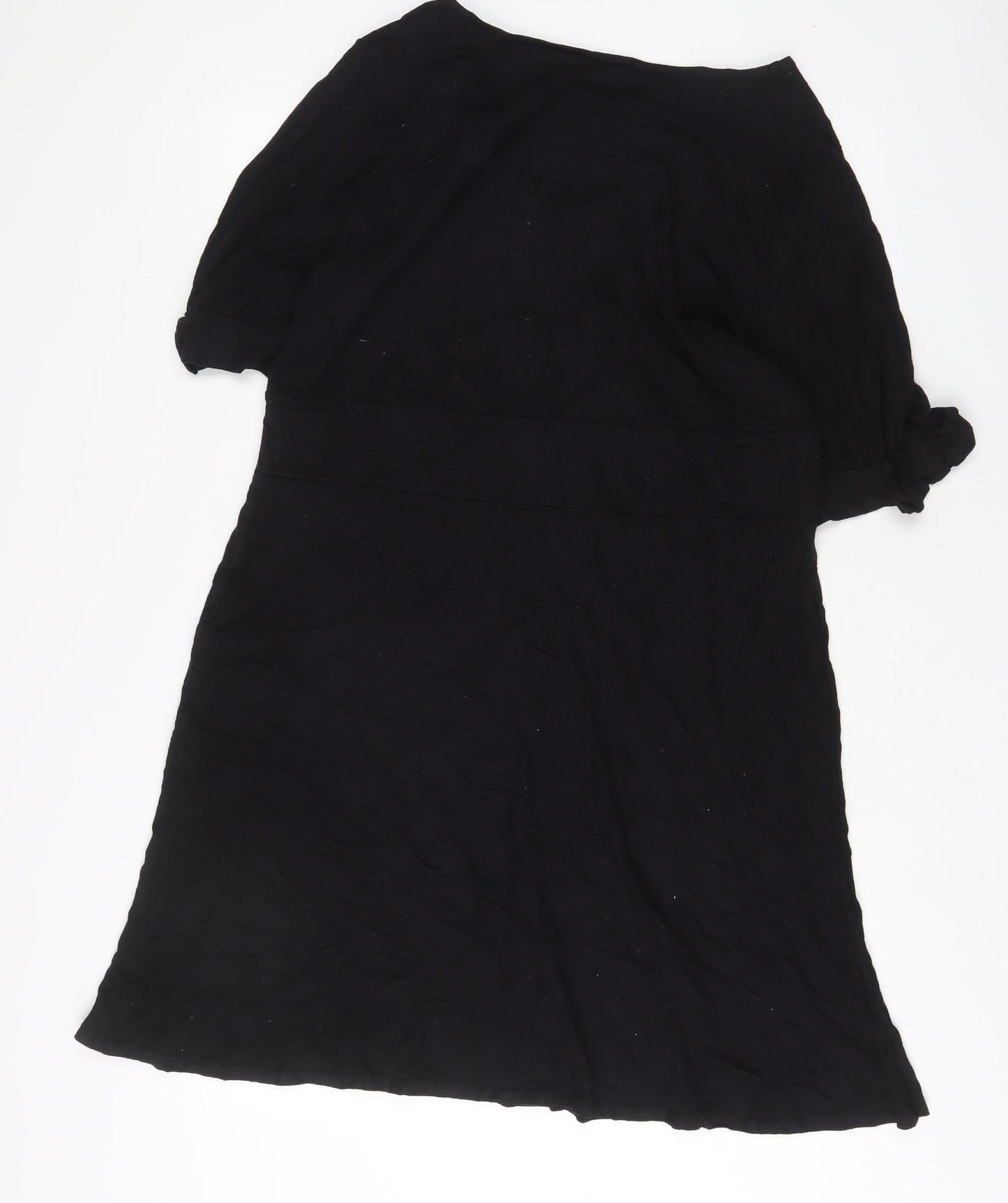 David Emanuel Womens Black Viscose A-Line Size 20 Scoop Neck Pullover