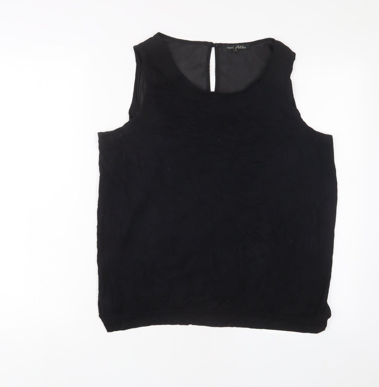 NEXT Womens Black Viscose Basic Tank Size 16 Boat Neck
