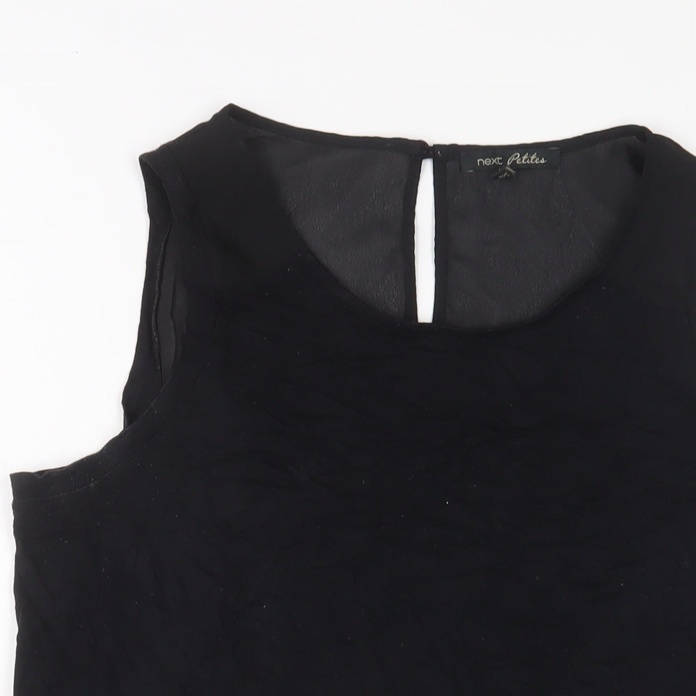 NEXT Womens Black Viscose Basic Tank Size 16 Boat Neck